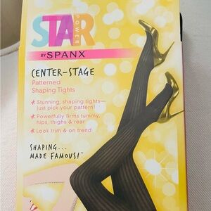 SPANX Star Black Patterned Shaping Tights. Size A and F.